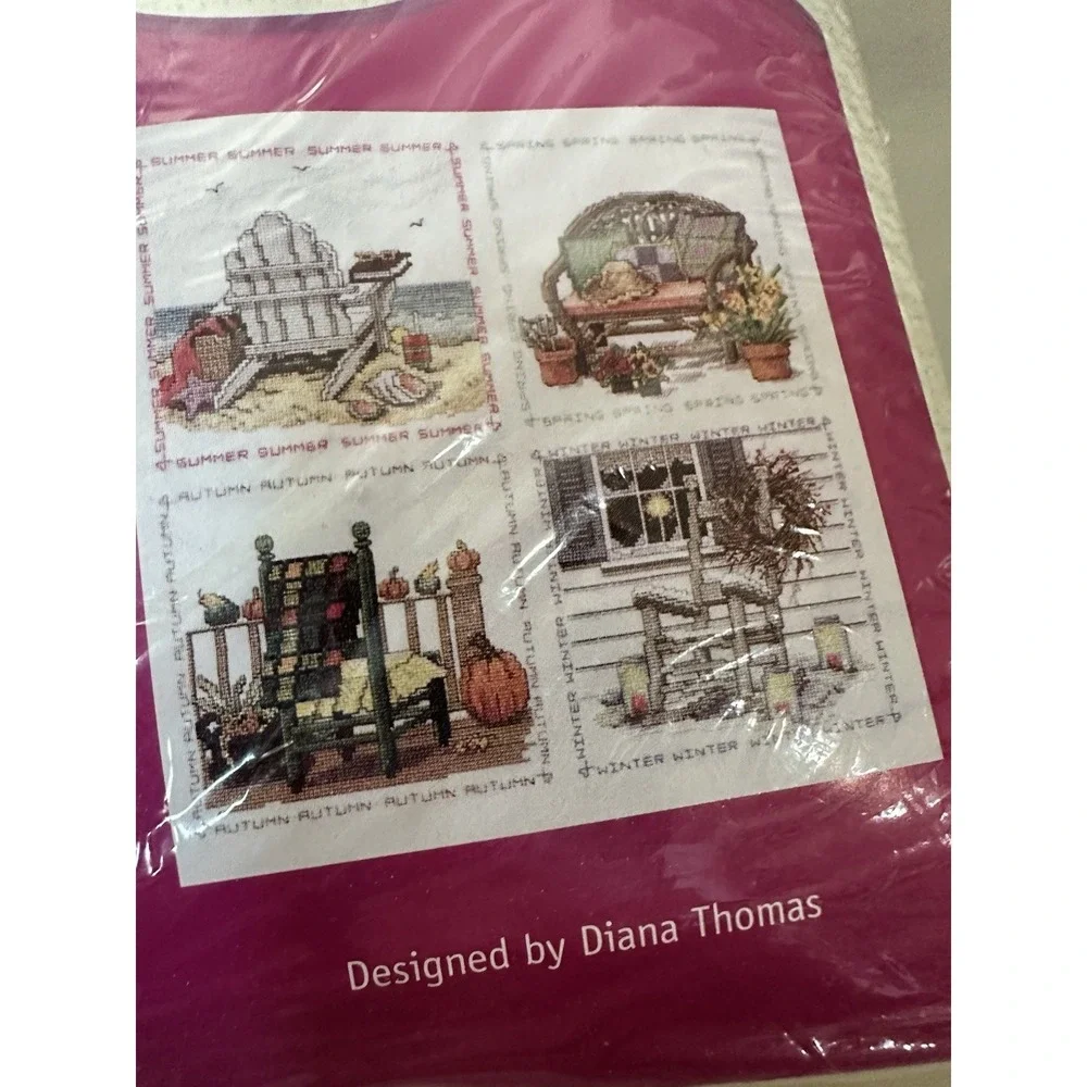 NEW NOS Janlynn Four Seasons Chairs Counted Cross Stitch Kit Sealed